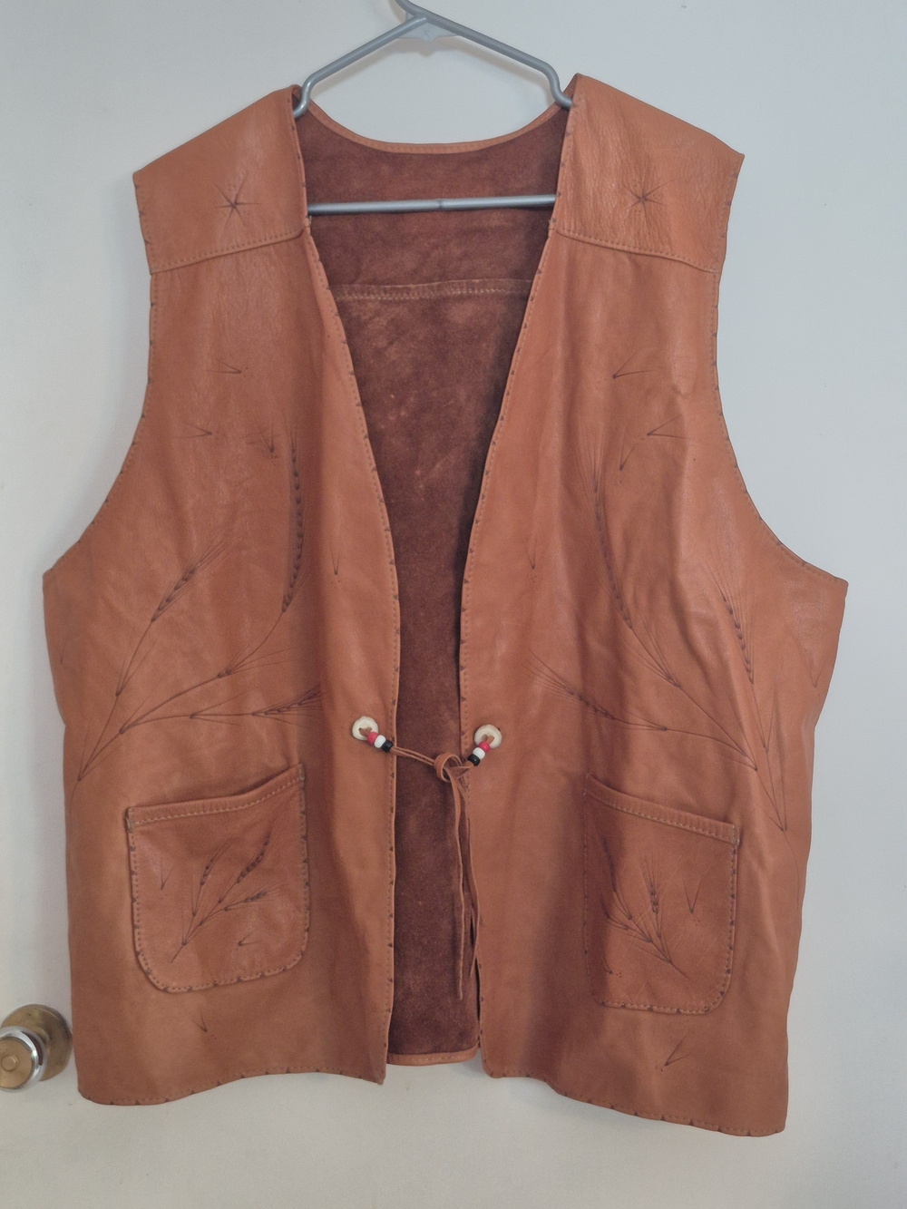 Vintage Rust Leather Men’s Western Vest